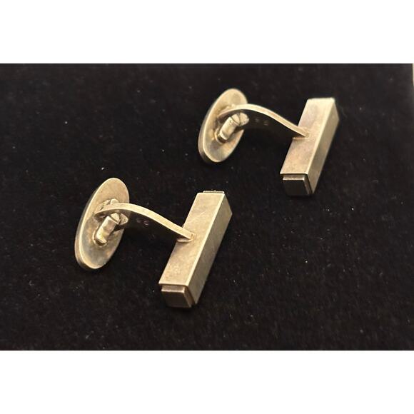 Vintage Georg Jensen Sterling Mid Century Modern Geometric Cufflinks #95 - Picture 3 of 7